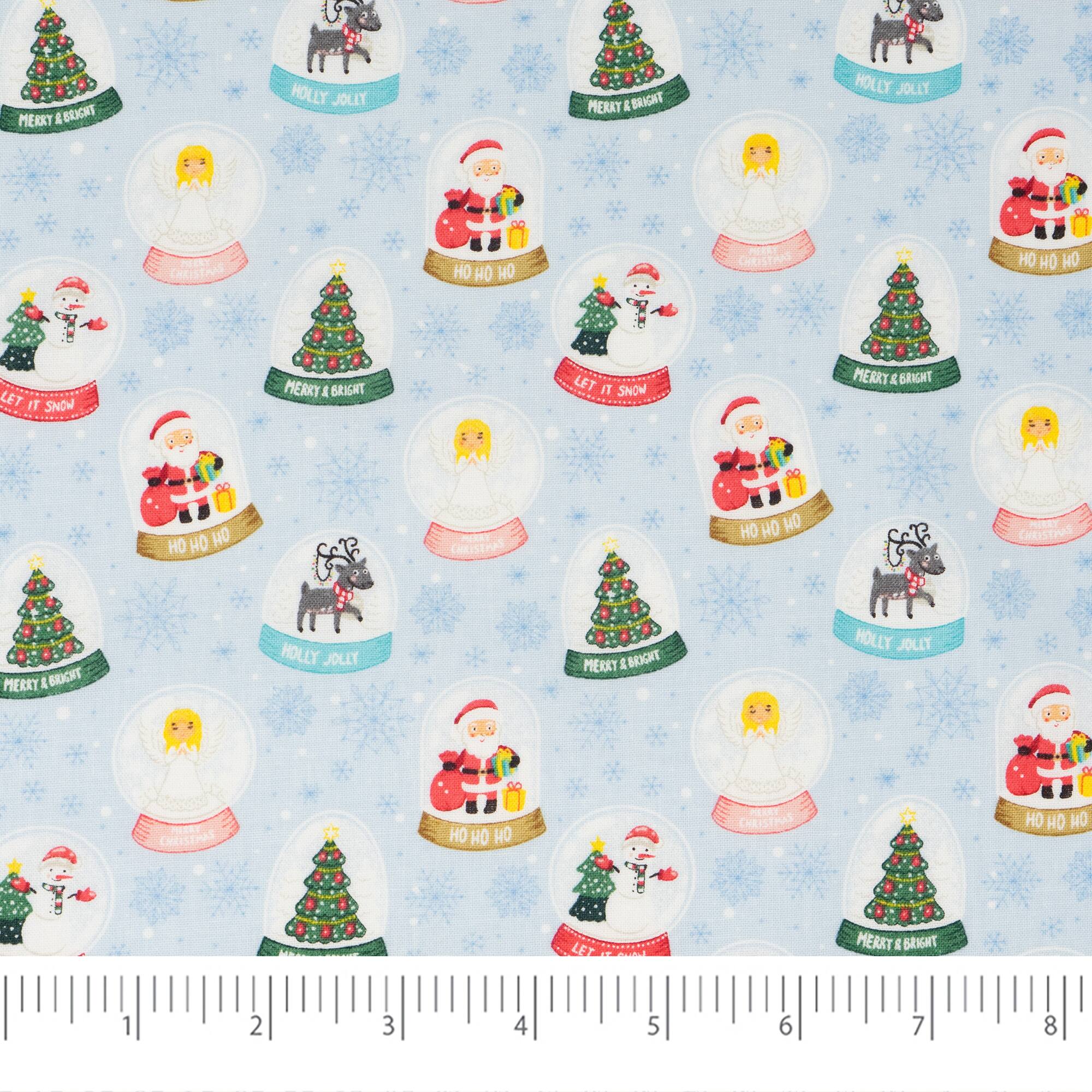 SINGER Christmas Snowglobes Cotton Fabric